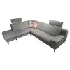 Ecksofa Horas Stoff Soul Silver Grau Fuß Metall Schwarz Mit Klappbarer Armlehne Und Relaxfunktion Rechts