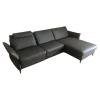 Ecksofa HU RL20001 Leder Vivre Greystone Grau Füße Aluminium Schwarz Lackiert Mit Verstellbaren Rückenpolster