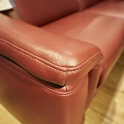 Ecksofa IL 4052 Leder Credo Barolo Rot mit motorischen Funktionen