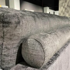 Ecksofa Indigo Stoff 23093 Mit 3 Lederkissen Und Kopfstütze