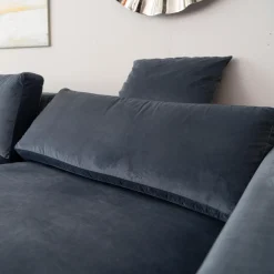 Ecksofa Inspiration Aktionsstoff Leno BW 1746-151 Blau Grau
