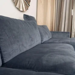 Ecksofa Inspiration Aktionsstoff Leno BW 1746-151 Blau Grau
