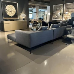 Ecksofa Jaan Living Stoff Bora 7748 Slate Grau Fuß Schwarz Matt Pulverbeschichtet Inklusive Kissen