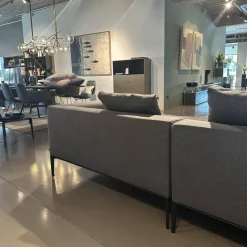 Ecksofa Jaan Living Stoff Bora 7748 Slate Grau Fuß Schwarz Matt Pulverbeschichtet Inklusive Kissen