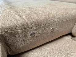 Ecksofa Krüger Stoff Mikrofaser Holiday Braun Holzfuß Eiche mit Armteilverstellung und Kopfteilverstellung