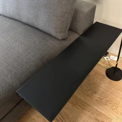 Ecksofa Living Landscape 755 Stoff Lucia 7680 Moonlight Grau Sockel Buche Schwarz Mit Side Table Massivholz Eiche