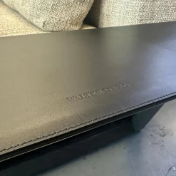 Ecksofa Living Landscape 755 Stoff Sorel 7871 Smoke Quartz Grau Beige Sockel Buche Schwarz Lackiert Mit Tischelement