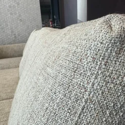 Ecksofa Living Landscape 755 Stoff Sorel 7871 Smoke Quartz Grau Beige Sockel Buche Schwarz Lackiert Mit Tischelement