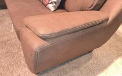 Ecksofa Livingston Stoff 0877 19 Braun Fuß Eiche Geölt Inklusive Kissen