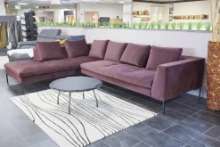 Ecksofa Loano Stoff Super Velvet Royal Purple PG 4 Metallfüße Schwarz