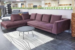 Ecksofa Loano Stoff Super Velvet Royal Purple PG 4 Metallfüße Schwarz