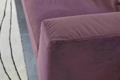 Ecksofa Loano Stoff Super Velvet Royal Purple PG 4 Metallfüße Schwarz