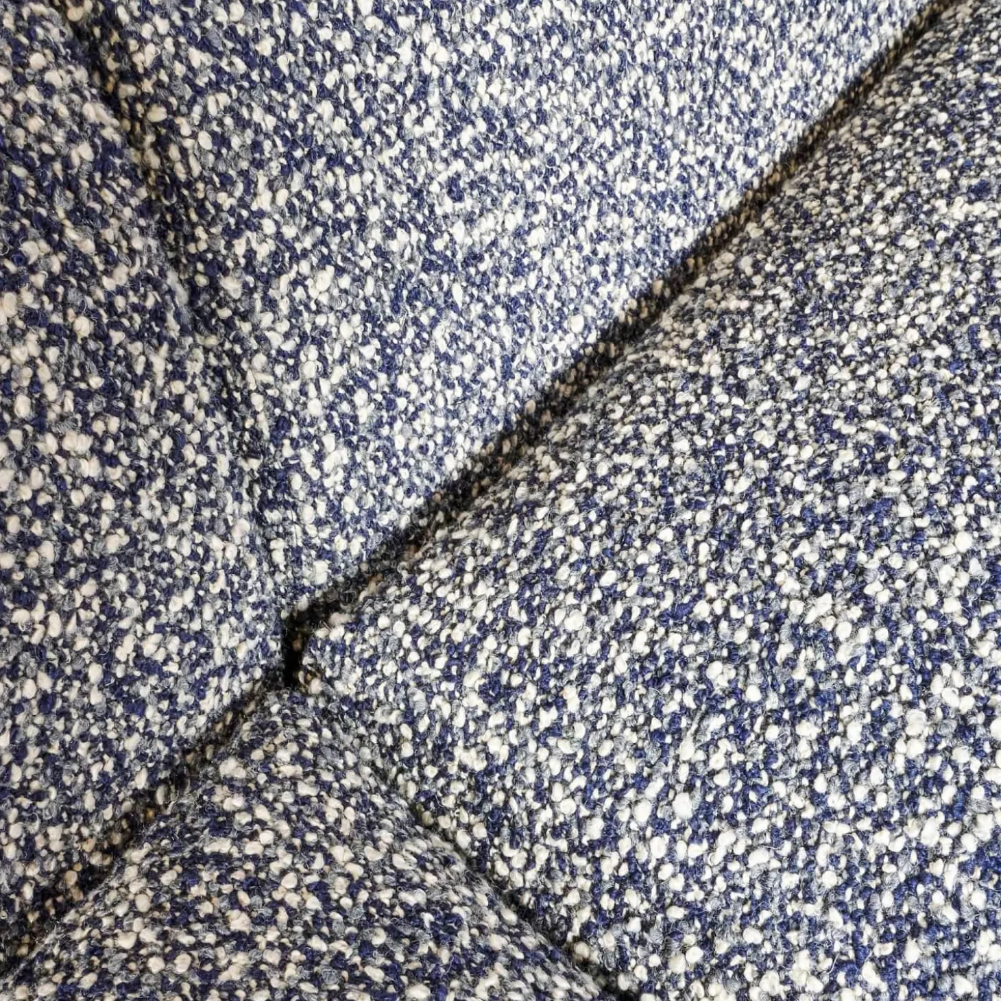 Ecksofa Long Island Stoff Cooper BW1779 151 Grau Blau Füße Holz Dunkelbraun