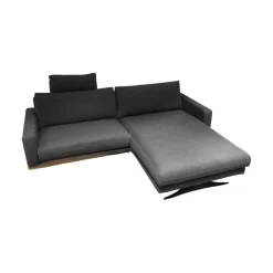 Ecksofa LS23 Insas Stoff SK70 Blue Blau Metallkufe Schwarz Pulverbeschichtet