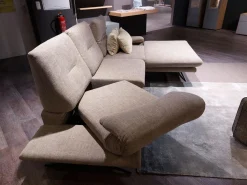 Ecksofa Lucero Stoff Bernando Oliv Grau Metallkufe Schwarz