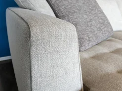 Ecksofa Lucrezia Soft Stoff Solaris 300 Tortora Beige mit 5 Kissen