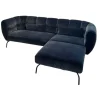Ecksofa Magnolia Stoff 4473 63 Blau Füße Metall Schwarz Pulverbeschichtet