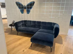 Ecksofa Magnolia Stoff 4473 63 Blau Füße Metall Schwarz Pulverbeschichtet
