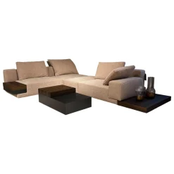 Ecksofa Marteen Stoff ZF673 Rosa Untergestell Zinn mit Couchtisch