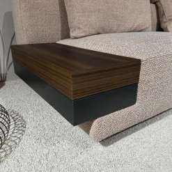 Ecksofa Marteen Stoff ZF673 Rosa Untergestell Zinn mit Couchtisch