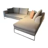 Ecksofa Mell Lounge 48213 Stoff 10064 Chalk Grau Metallgestell Verchromt Inklusive Kissen