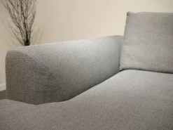 Ecksofa Mell Lounge Stoff 9131 Anthrazit Grau Gestell Metall Schwarz Mit Kissen Stoff 9129