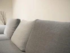 Ecksofa Mell Lounge Stoff 9131 Anthrazit Grau Gestell Metall Schwarz Mit Kissen Stoff 9129