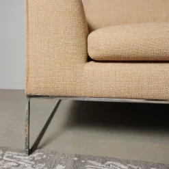 Ecksofa Mell Lounge Stoff 8186 Aprikose Orange Beige Gestell Verchromt Inklusive Kissen