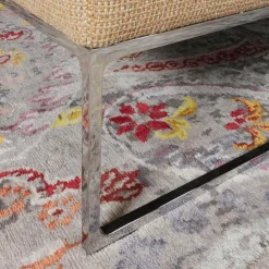 Ecksofa Mell Lounge Stoff 8186 Aprikose Orange Beige Gestell Verchromt Inklusive Kissen