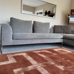 Ecksofa Mell Lounge Stoff 8143 Taupe Grau Füße Verchromt Mit Kunststoffgleitern