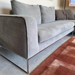 Ecksofa Mell Lounge Stoff 8143 Taupe Grau Füße Verchromt Mit Kunststoffgleitern