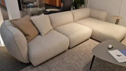 Ecksofa Mia Stoff Sahco Safire 4 0007 Creme Grau ohne Kissen