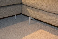 Ecksofa Mioko Stoff 24.351 Steingrau Grau Füße Stahl Pulverbeschichtet Grau Inklusive Kissen