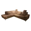 Ecksofa MM MP1179 Stoff Longlife Easy Desert Grau Füße Metall Schwarz Mit Kissen