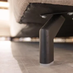 Ecksofa MM MP1179 Stoff Longlife Easy Desert Grau Füße Metall Schwarz Mit Kissen