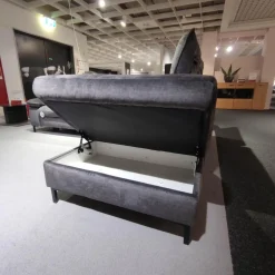 Ecksofa MM-ZE1137 Stoffbezug Joyce Anthrazit Füße Metall Schwarz Mit Elektrischer Relaxfunktion
