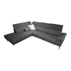 Ecksofa Moon Stoff Sneak 67 Anthrazit Füße Metall Schwarz Matt Mit Elektrischer Wallfree Relaxfunktion