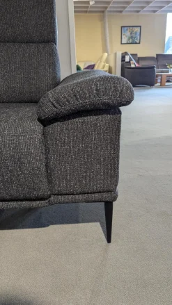 Ecksofa Moon Stoff Sneak 67 Anthrazit Füße Metall Schwarz Matt Mit Elektrischer Wallfree Relaxfunktion
