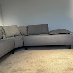 Ecksofa MR 4530 Bezug Stoff Picasso Taupe Grau Metallfuß 192 Schwarz Inklusive Kopfstütze Und Kissen