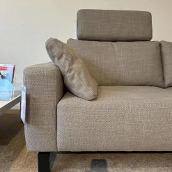 Ecksofa MR 4530 Bezug Stoff Picasso Taupe Grau Metallfuß 192 Schwarz Inklusive Kopfstütze Und Kissen