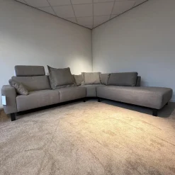 Ecksofa MR 4530 Bezug Stoff Picasso Taupe Grau Metallfuß 192 Schwarz Inklusive Kopfstütze Und Kissen