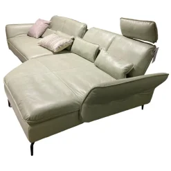 Ecksofa MR 2340 Leder Z7433 Green Tea Grün Metallfuß Schwarz mit Funktionen