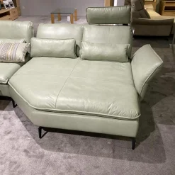 Ecksofa MR 2340 Leder Z7433 Green Tea Grün Metallfuß Schwarz mit Funktionen