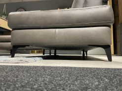 Ecksofa MR 9120 R Leder Kenia Grey Grau Füße 01BL Black Schwarz