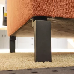 Ecksofa MR 4530 Stoff Picasso Peach Orange Rot Metallfuß Schwarz Matt Mit Kissen Inklusive 2 Kopfstützen XL