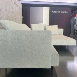Ecksofa Muud Stoff Canto Pearl Beige Kufen Metall Matt Schwarz Pulverbeschichtet Mit Stoppgleitern
