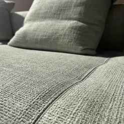 Ecksofa Muud Stoff Weave 7757 Pearl Gestell Schwarz Nackenrolle Leder Paco Black Schwarz