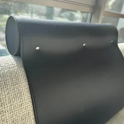 Ecksofa Muud Stoff Weave 7757 Pearl Gestell Schwarz Nackenrolle Leder Paco Black Schwarz