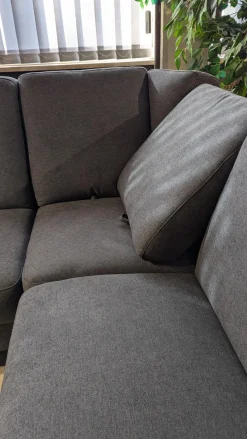 Ecksofa Nassau Stoff Denise Grau 5697.026 Füße Chrom