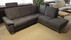 Ecksofa Nassau Stoff Denise Grau 5697.026 Füße Chrom